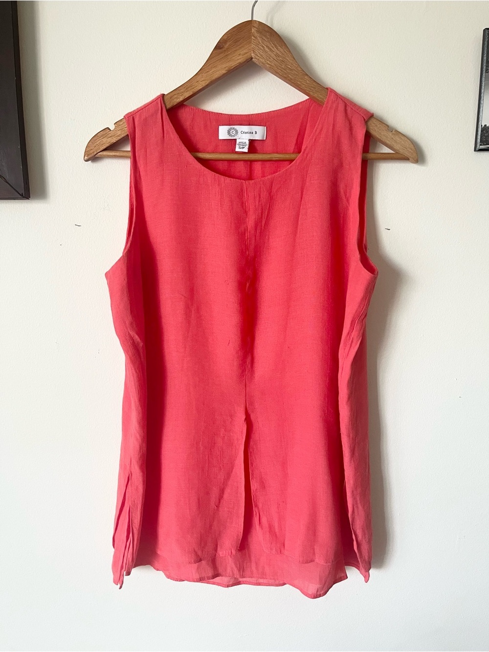 Christina B Scoop Neck Tunic Top- Small PTP 20 inch
